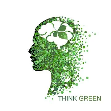 Think green concept Stock Illustration
