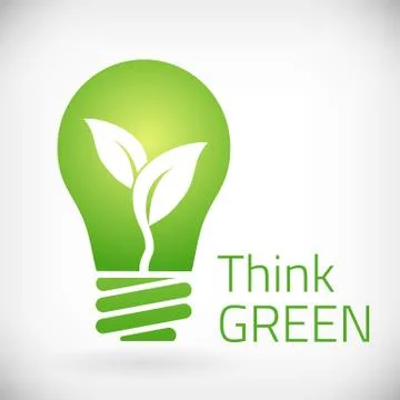 Think green eco bulb vector illustration. isolated from bakground. layered. Stockillustratie