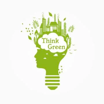 Think green ecologic vector design Stock Illustration