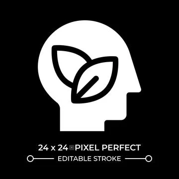 Think green glyph ui icon isolated on black Stock Illustration