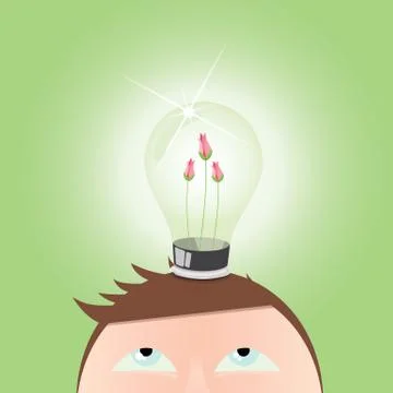 Think green – human mind Stock Illustration