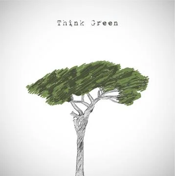 Think green Stock Illustration
