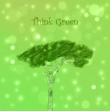 Think green Stock Illustration