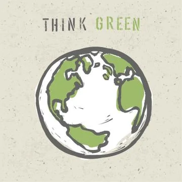 Think green poster design template. vector, eps10 イラスト素材