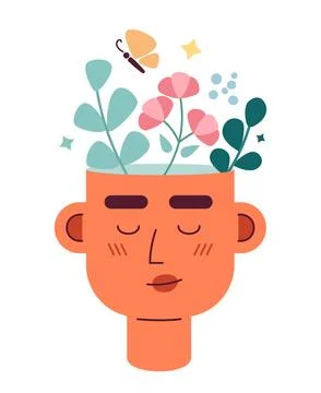 Think happy thoughts flat concept vector spot illustration 스톡 일러스트