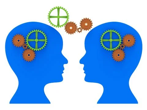 Think head meaning intelligence concept and contemplating Stock Illustration