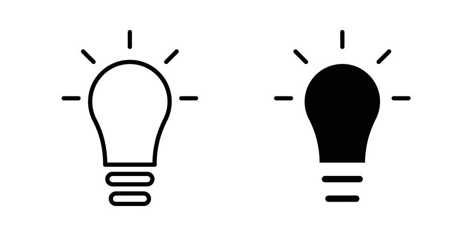 Think icon linear versions pack on white background Stock Illustration