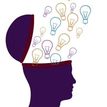 Think idea meaning inventions contemplating and contemplate Stock Illustration