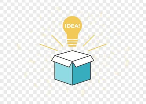 Think idea outside the box. Creative idea box Stock Illustration