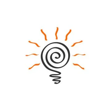 Think Idea Spiral Light bulb Icon Logo Template Illustration Design. EPS 10. Stock Illustration