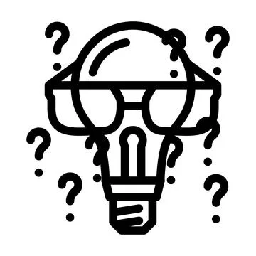 Think light bulb line icon vector illustration Stock Illustration