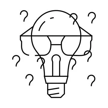 Think light bulb line icon vector illustration Stock Illustration
