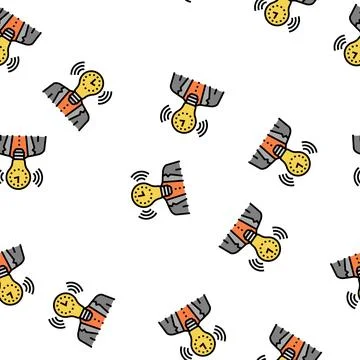 Think light bulb vector seamless pattern Stock Illustration