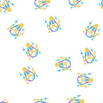 Think light bulb vector seamless pattern Stock Illustration