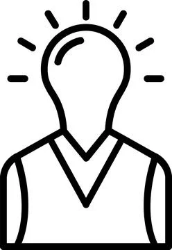 Think Line Icon Design Stock Illustration
