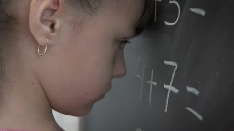 Think on a mathematical problem by board Stock Footage 140212490