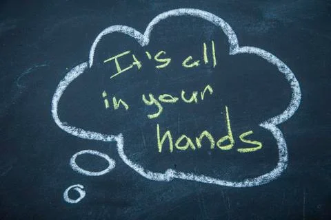 Think or speech bubble on a blackboard Stock Photos