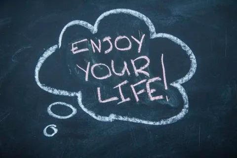 Think or speech bubble on a blackboard Stock Photos
