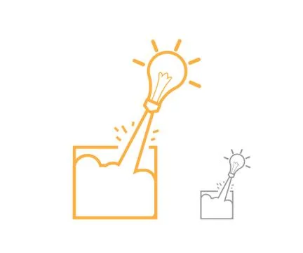 Think out of box, creative idea concept line style vector illustration Illustrazione stock