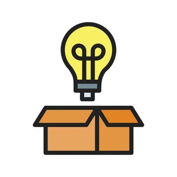 Think Out of the Box Icon Image. Stock Illustration