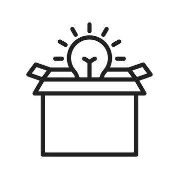 Think Out of the Box icon vector image.  Illustrazione stock