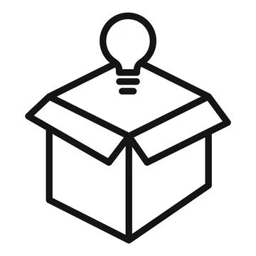 Think out of box idea icon mark in filled style Stock Illustration