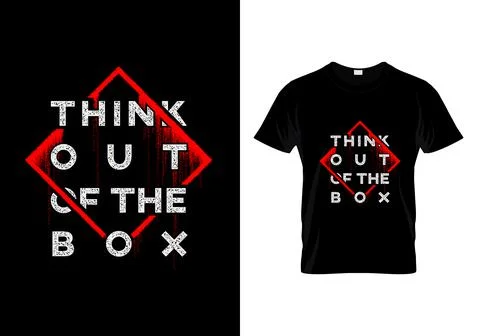 Think Out Of The Box Typography T Shirt Design Vector Stock Illustration