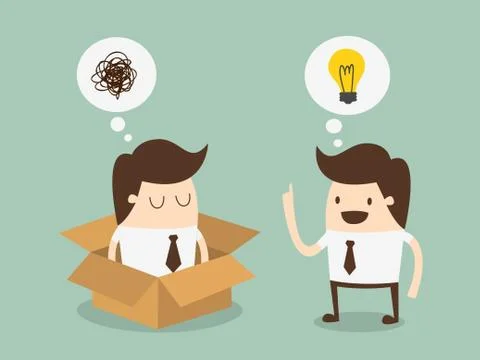 Think out side the box Stock Illustration