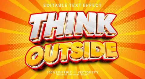 Think outside 3d vector text effect with modern style design Stock Illustration