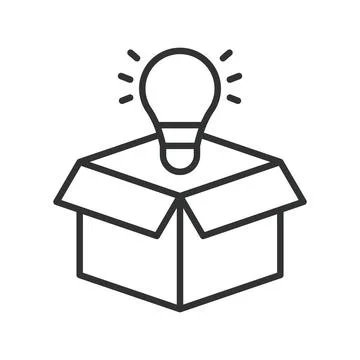 Think outside the box concept, icon in line design. think outside the box Stock Illustration