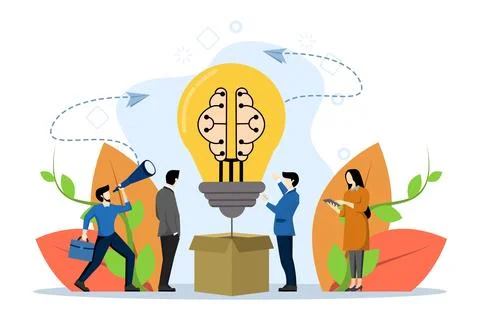 Think outside the box Concept, Showcasing creative thinking, free and unusual. Stock Illustration
