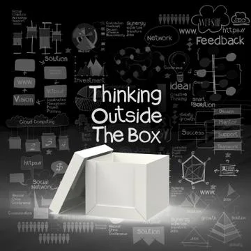 Think outside the box as creative and leadership concept Ilustración de archivo