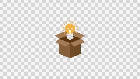 Think Outside the Box Flat Icon Stock Footage 205060904