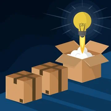 Think outside the box Stock Illustration
