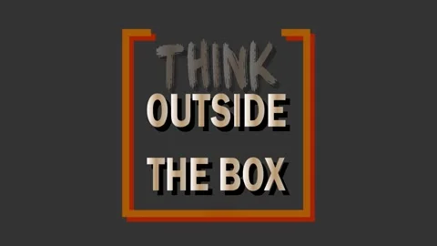 Think outside the box typography creative animation. artistic style. Stock Footage 336707809