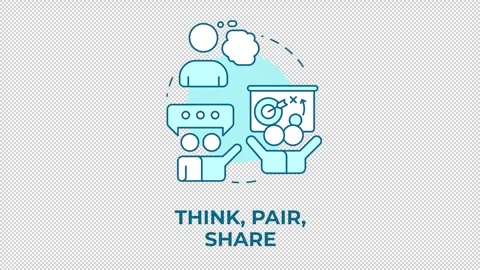 Think pair and share blue concept icon animation Stock Footage 341020096