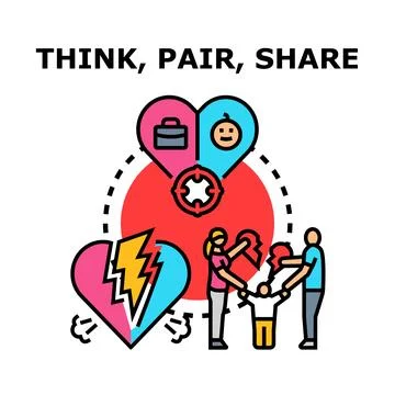 Think pair share resolving relationship problems concept Stock Illustration