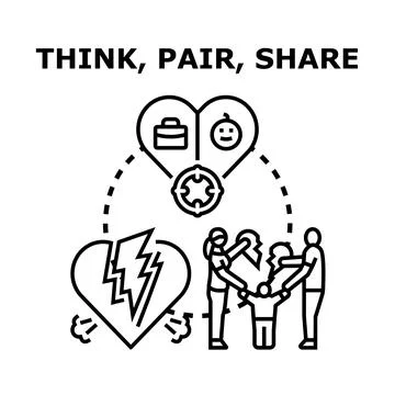 Think pair share resolving relationship problems concept Stock Illustration