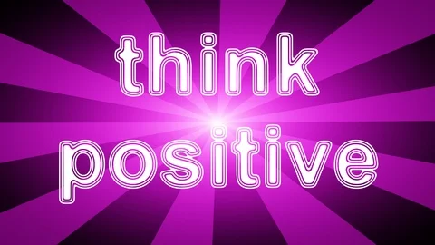 Think positive icon in red abstract background with rays. Stock Footage 113750636