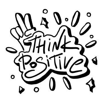 Think positive motivational quote Stock Illustration