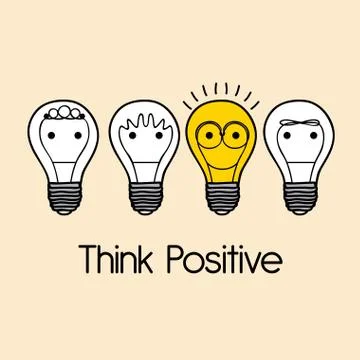 Think positive over pink  background vector illustration Illustrazione stock