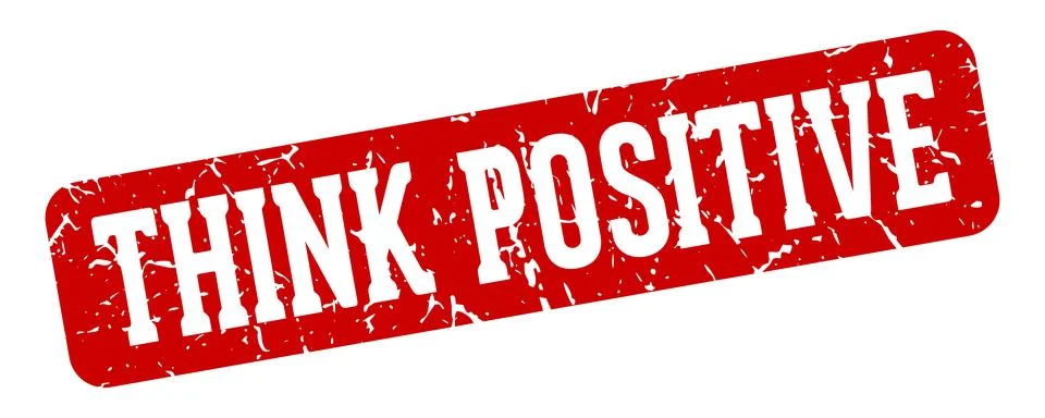 Think positive rectangular sign. think positive stamp Stock Illustration