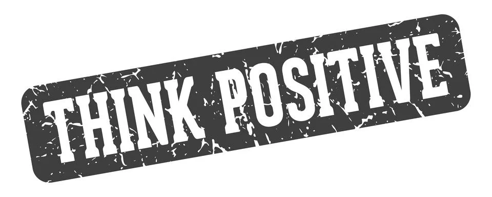 Think positive rectangular sign. think positive stamp Stock Illustration