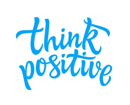 Think Positive - vector hand drawn brush pen lettering Stock Illustration