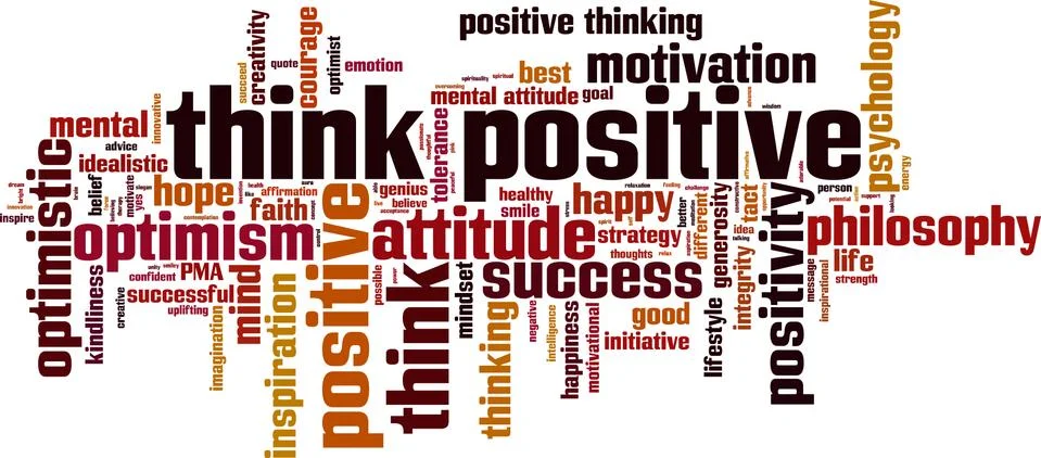 Think positive word cloud Stock Illustration