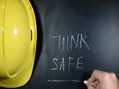 Think Safe on the worksite Stock Footage 81618088