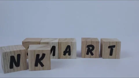 Think Smart word made with building wooden cube blocks Stock Footage 268171082