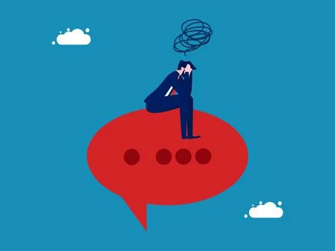 Think of a solution. Businessman thinking on speech bubble Stock Illustration