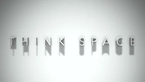 Think space 3D title animation with shadows on a white background Stock Footage 297013797