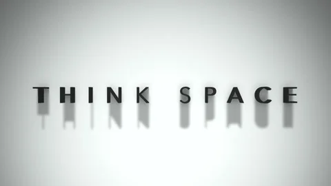 Think space animated title matte black writing placed on a white background Stock Footage 301837749